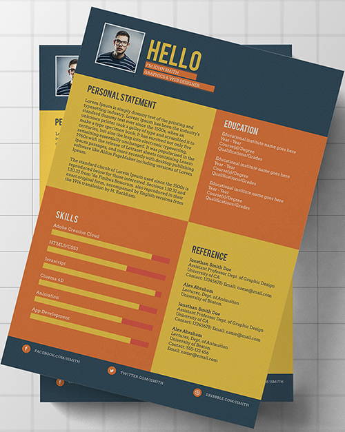 117+ Best Free Creative Resume PSD Templates - 2019 Updated