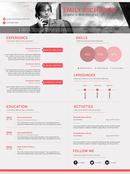 Free PSD Professional Business Resume