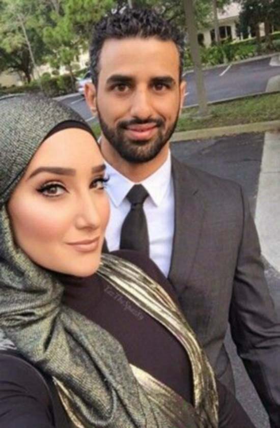 cute islamic couples selfie