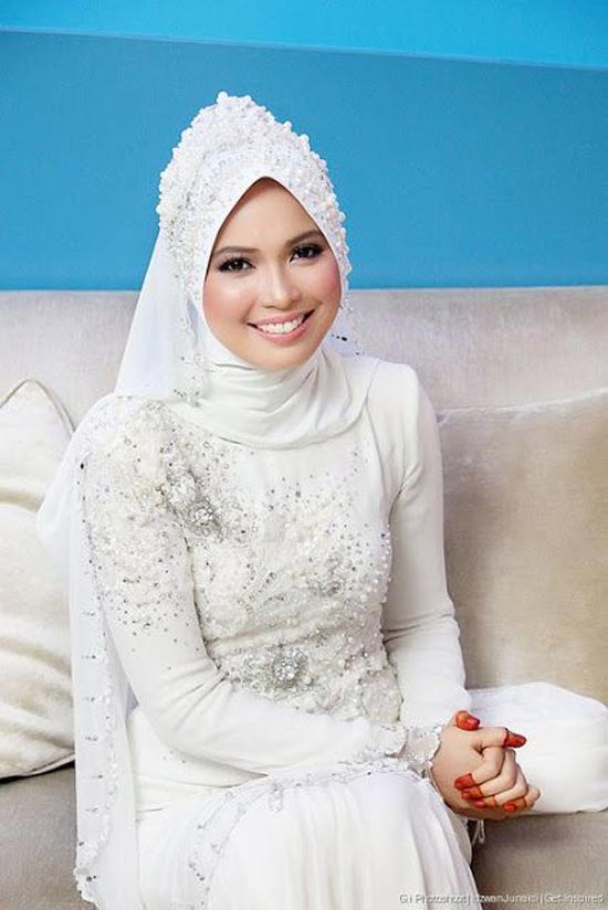115 Muslim  Bridal  Wedding  Dresses  with Sleeves Hijab 2019