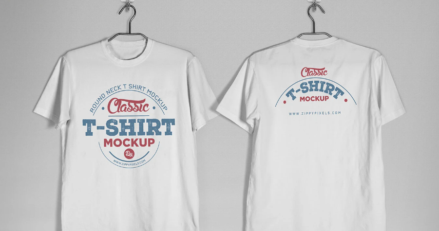 Free T-Shirt Mockup - Round Neck