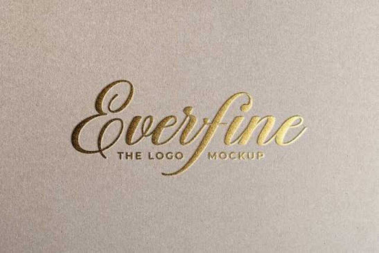 Gold Foil Stamping Logo Mockup
