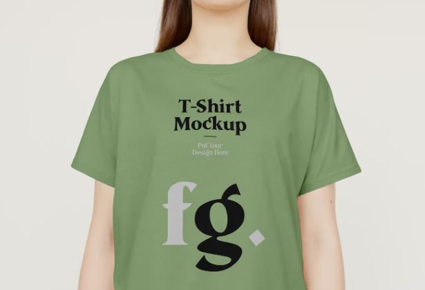 T-Shirt on Woman PSD Mockup