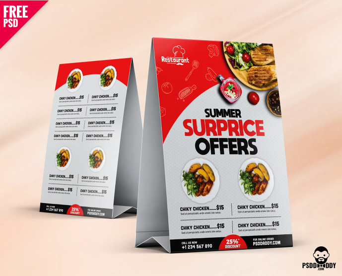 Discount offer Tent Menu Free PSD