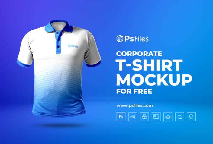 Free Collared Polo T-Shirt Mockup PSD