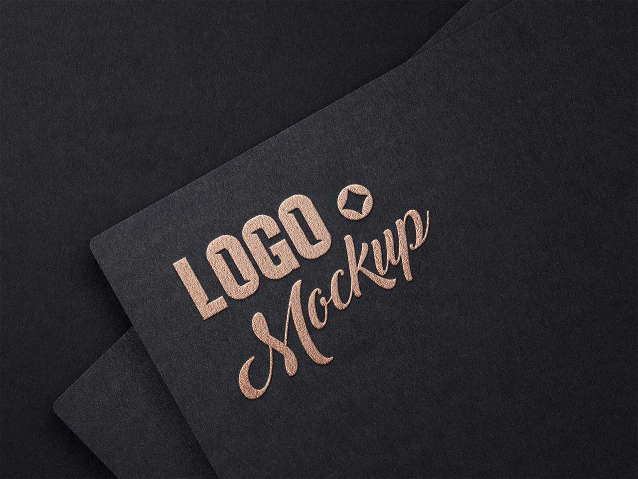 Dark Paper Luxury Foil Logo Mockup