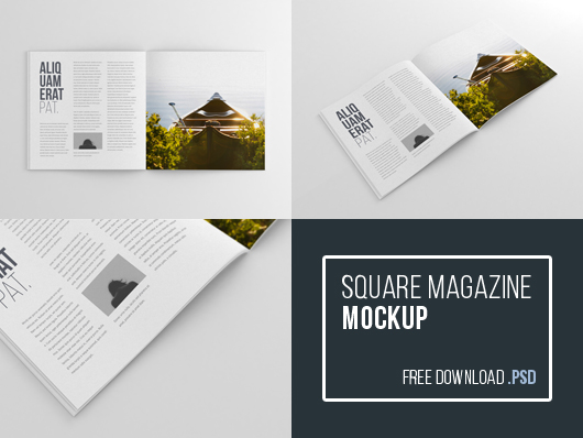 Download 15 Best Square Book Magazine Psd Mockup