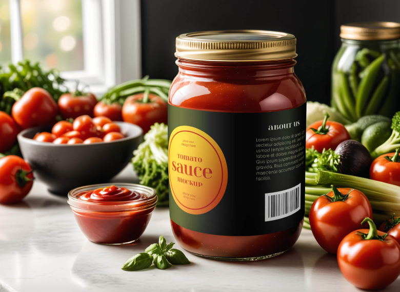 Tomato Sauce jar Mockup
