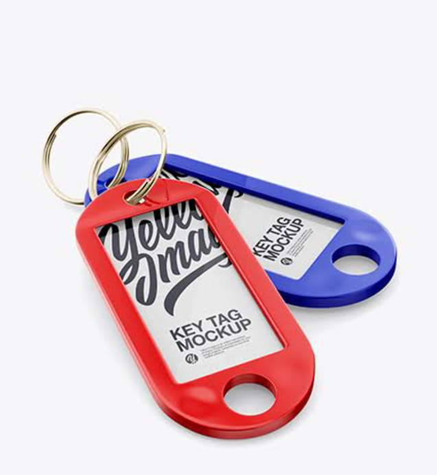 Two Glossy Key Tags Mock-up