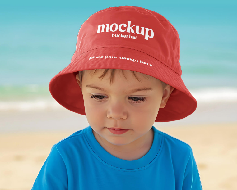 Free Kids Bucket Hat Mockup PSD