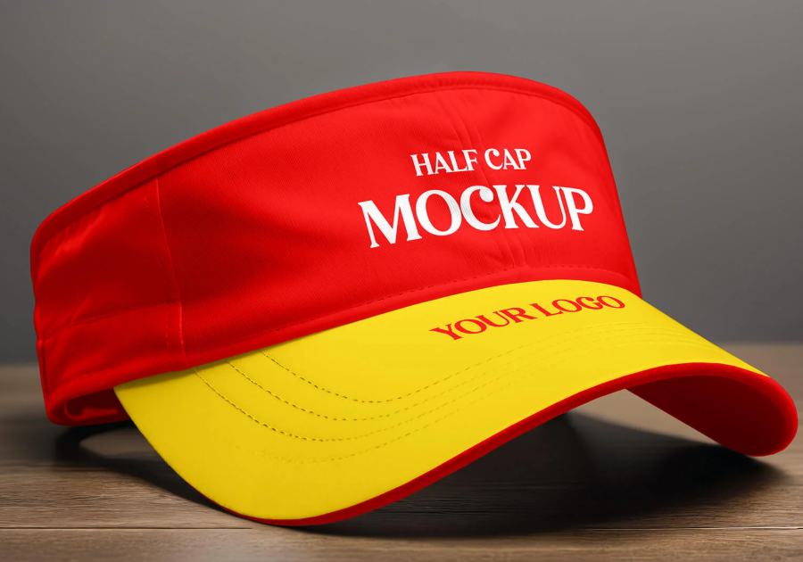 Free Sports Sun Visor Half Cap Mockup PSD