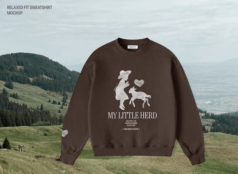 Relaxed Fit Sweatshirt Mockup