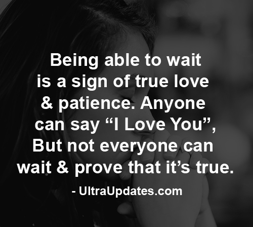 How to wait patiently for the one you love