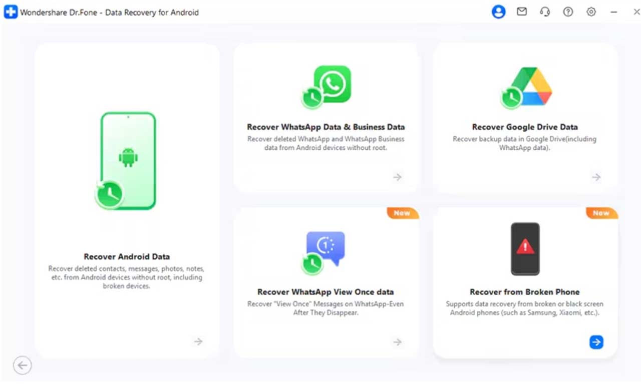 Access the Recover from Broken Phone Tool