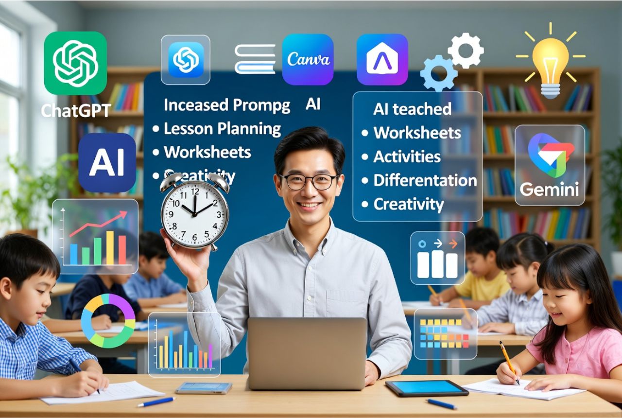 AI prompts helping teachers save time, boost creativity, and improve student engagement.