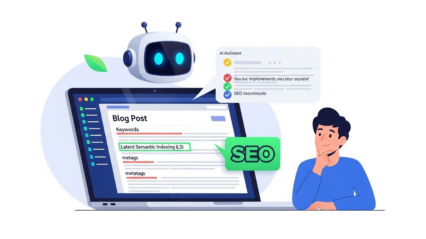 “SEO Content Optimization AI template improving headings, keywords, and readability.”