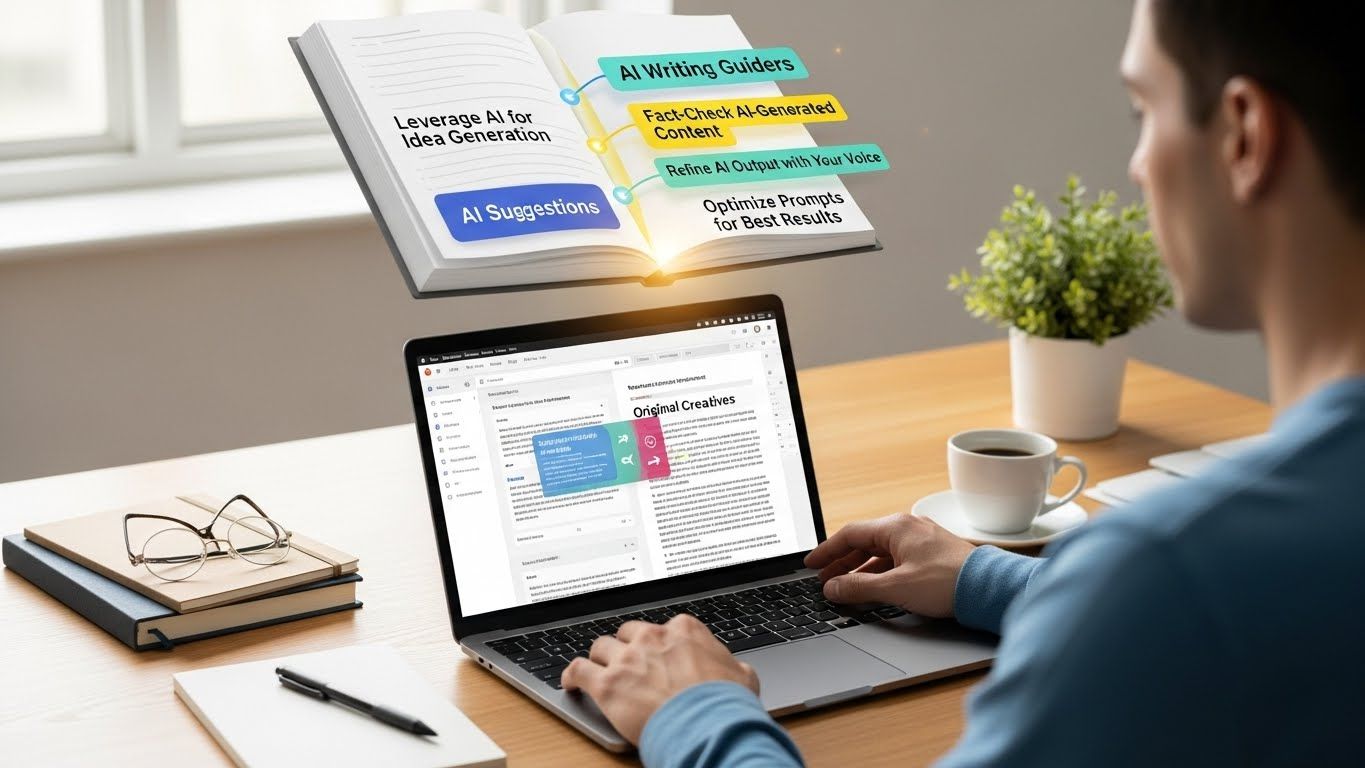 “Writer using AI prompt templates effectively by following tips and best practices.”