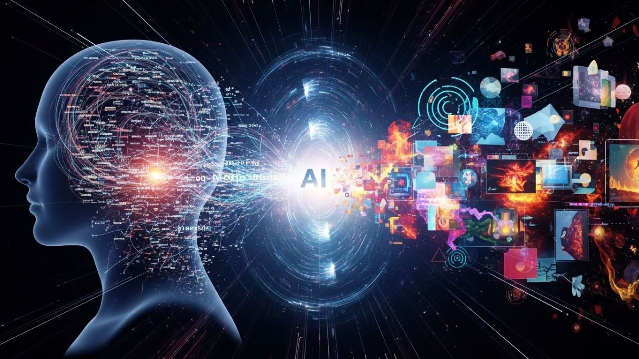 Diagram-style image showing how MidJourney interprets text differently than human intent.