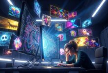 Thumbnail showing a frustrated creator surrounded by chaotic AI images, representing failed MidJourney prompts.