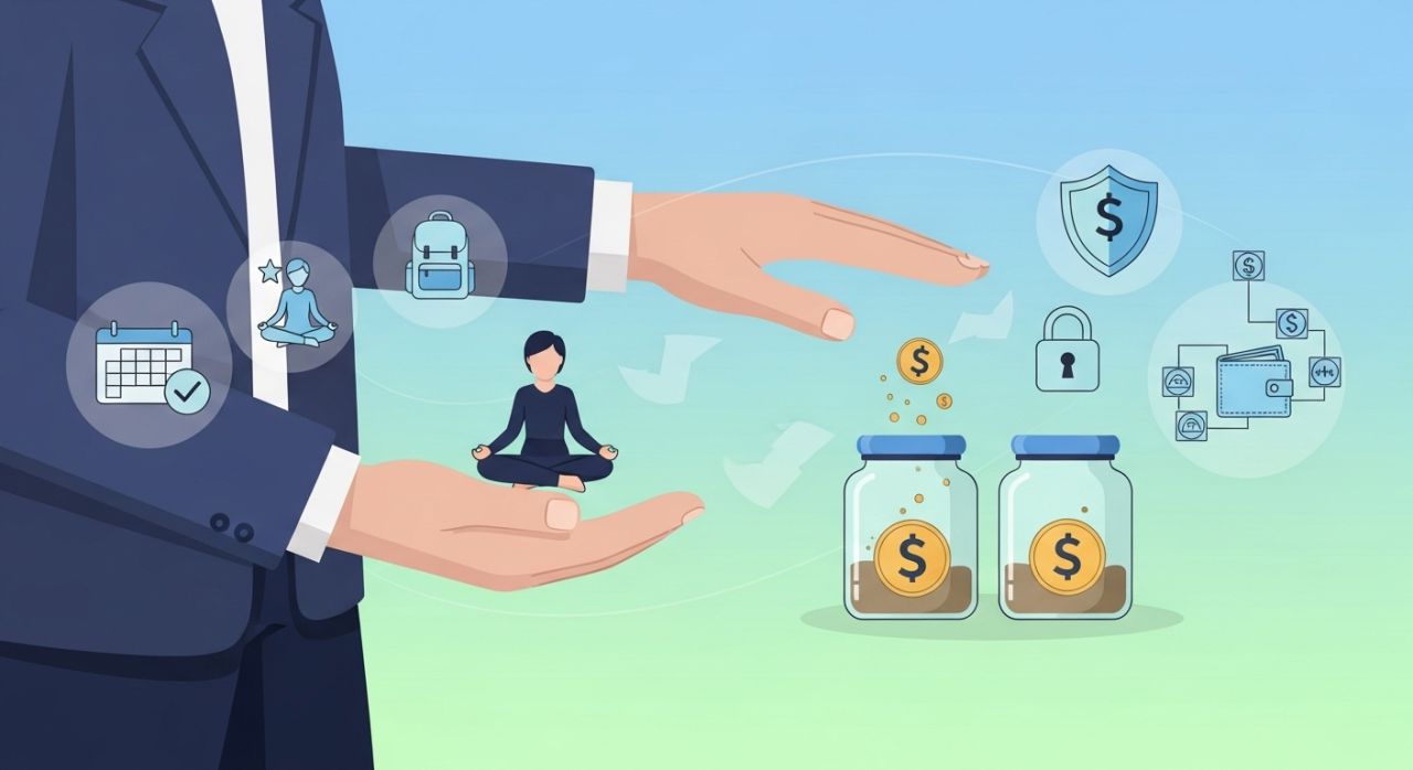 Gen Z thinking about money choices, valuing flexibility, security, and financial independence.