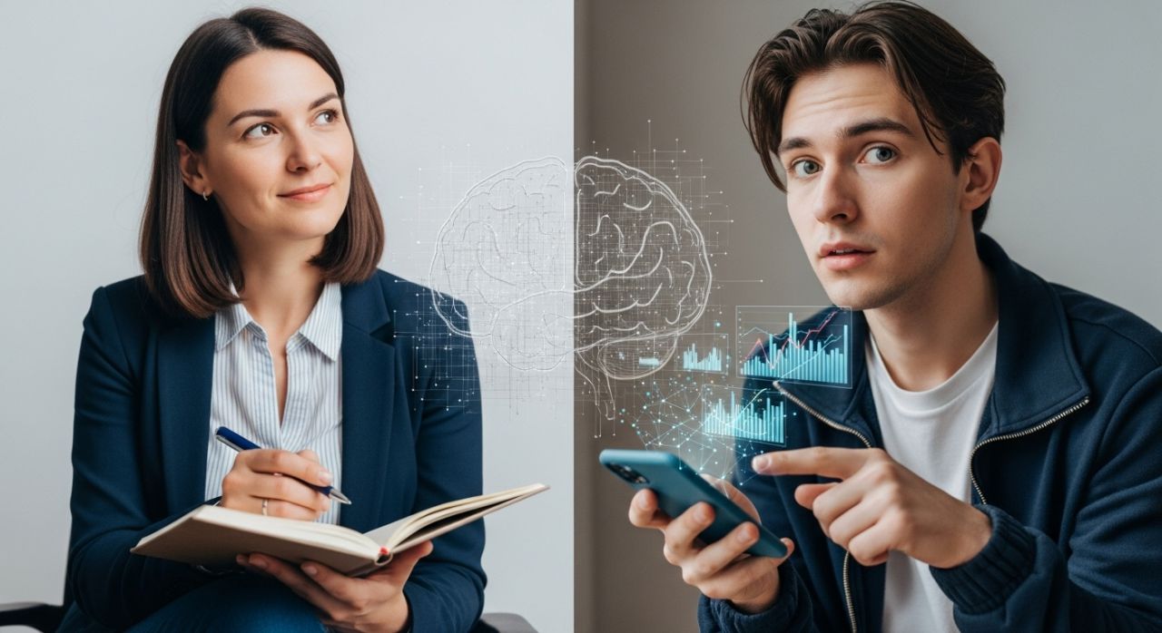 Comparison of Millennials and Gen Z mindset, showing differences in thinking and worldview.