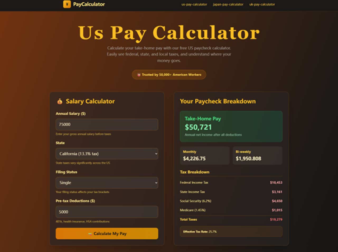 US pay calculator