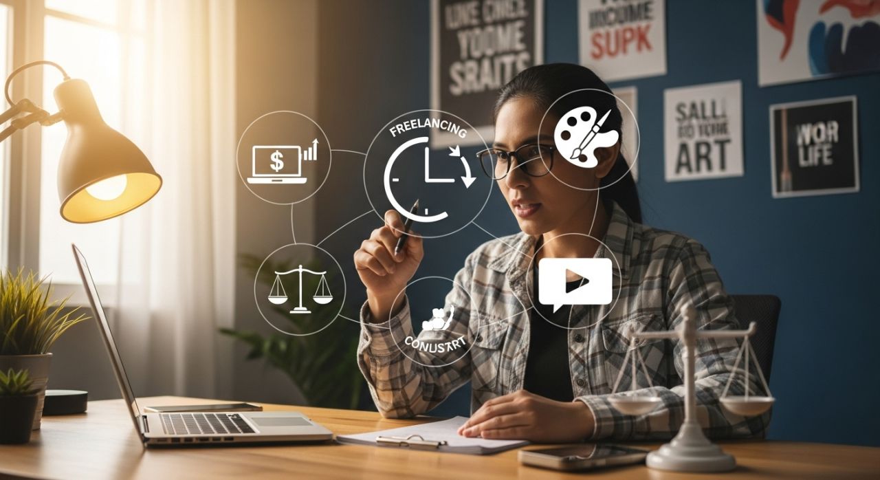 Gen Z working on side hustles as a financial safety net and gaining independence.