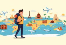 Thumbnail showing a happy traveler with a backpack exploring budget-friendly destinations around the world.