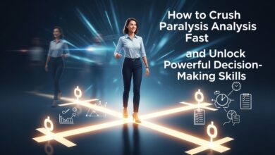 Confident professional stepping forward at a crossroads, symbolizing clarity, action, and fast decision-making.