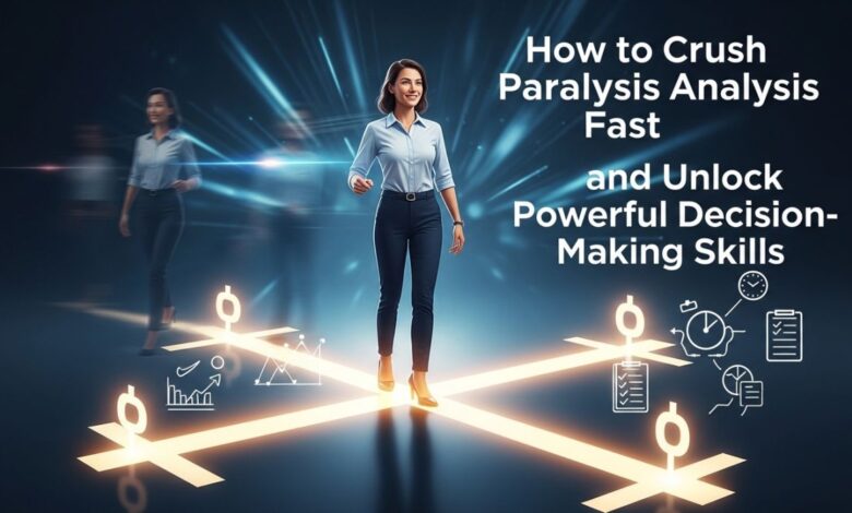 Confident professional stepping forward at a crossroads, symbolizing clarity, action, and fast decision-making.