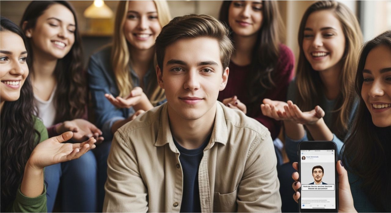 Teen giving the Gen Z stare showing confidence, humor, and emotional boundaries among peers.