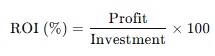 simple ROI formula
