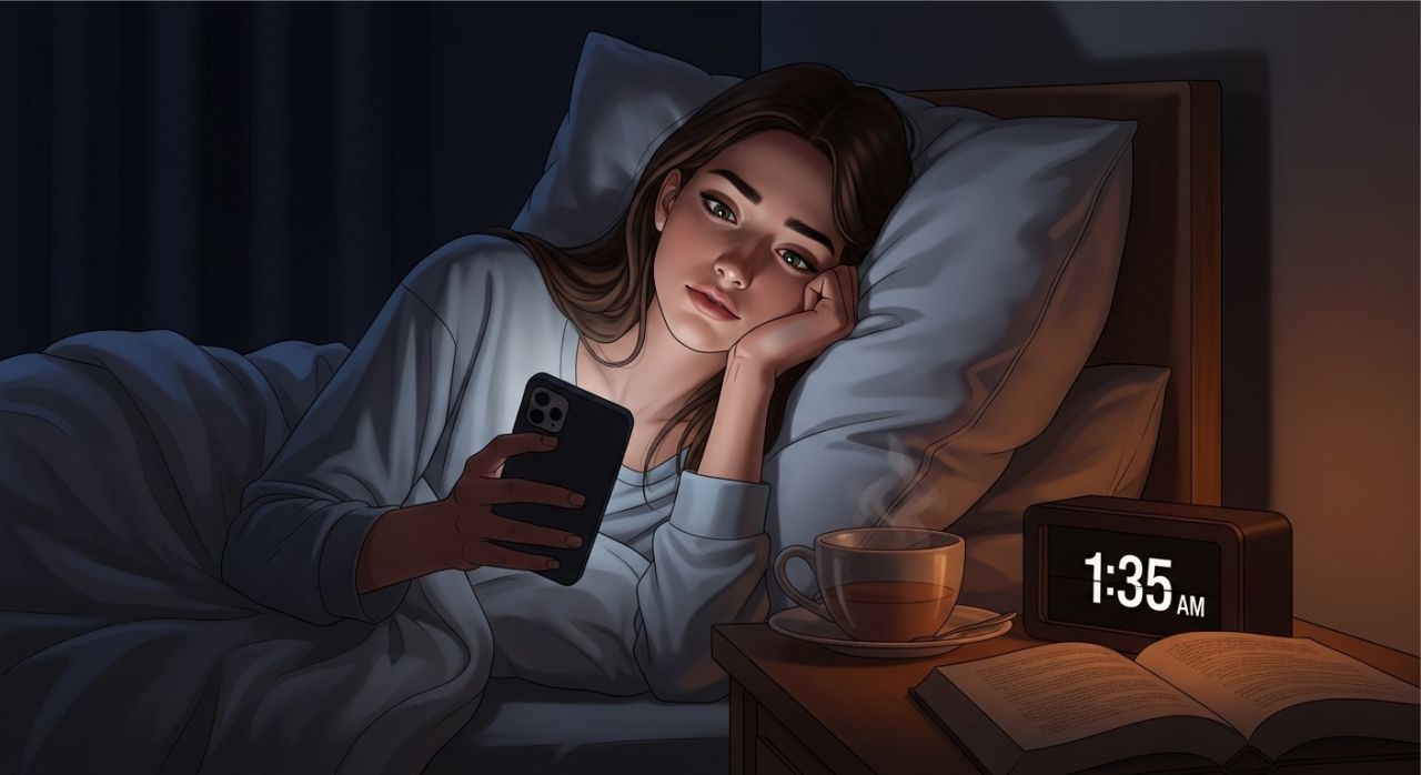 Girl sending emotional love quote at night making boyfriend miss her more.