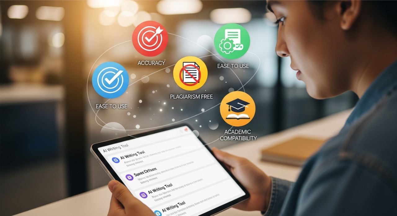 Student choosing the best free essay writer based on features, reliability, and ease of use.