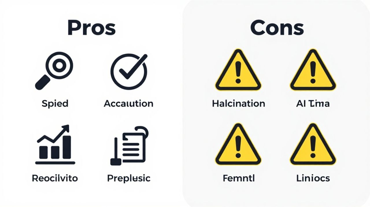 Pros and cons of AI chatbot competitors showing benefits and limitations.