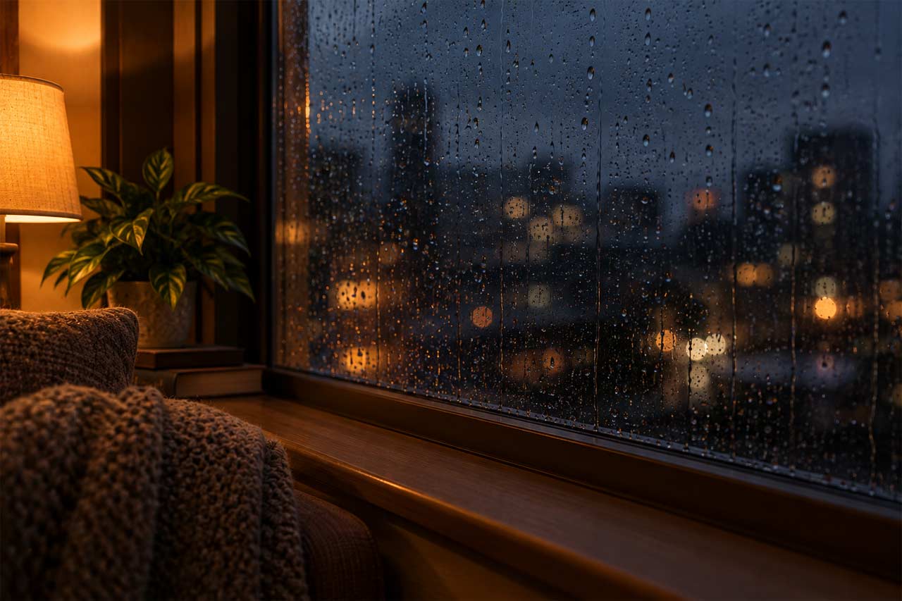 Rain on window